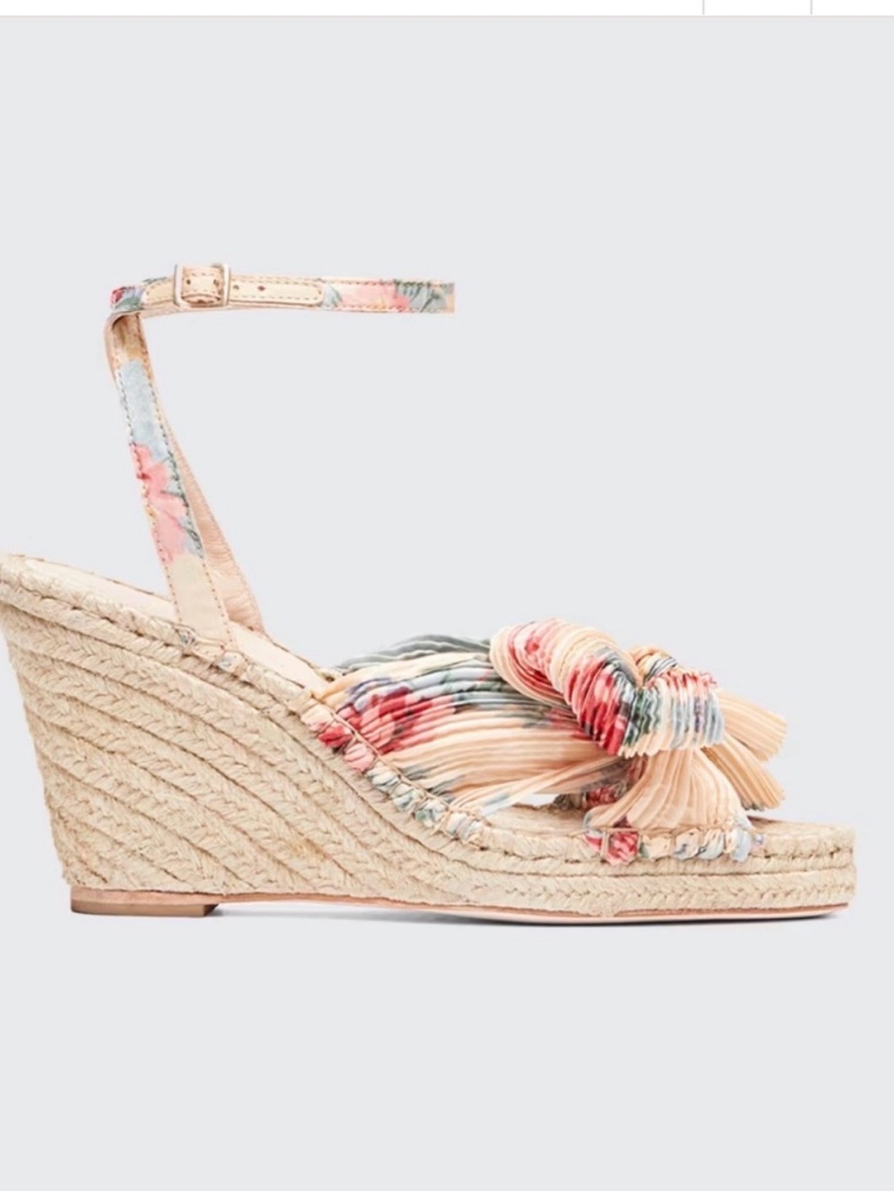 Loeffler Randall Charley Floral Knotted Espadrille Wedge Sandals